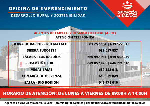 Imagen: Diputación de Badajoz continúa su apoyo a personas emprendedoras y empresas de manera telemática