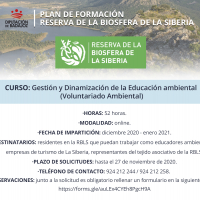 Abierto plazo de solicitudes para un curso de Gestión y Educación ambiental