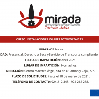 Diputación de Badajoz iniciará un curso de Instalaciones solares fotovoltaicas en Hornachos