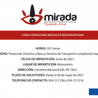 La Diputación de Badajoz iniciará una acción formativa de “Operaciones básicas de restaurante-bar” en Monesterio