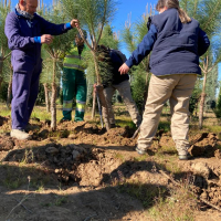 La escuela profesional &quot;Montijo te cuida V&quot; vista el Vivero Provincial de la Diputación de Badajoz