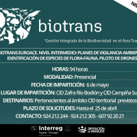 Abierto el plazo de solicitudes para la acción formativa en ‘’Planes de Vigilancia ambiental: Identificación de especies de flora-fauna. Piloto de drones ’’