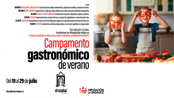 Imagen: La Diputación de Badajoz organiza una campamento gastronómico de verano en El Hospital Centro Vivo