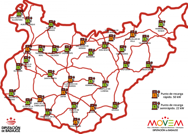 Imagen: Badajoz será la primera provincia peninsular en contar con una Red Provincial Pública de Puntos de R...