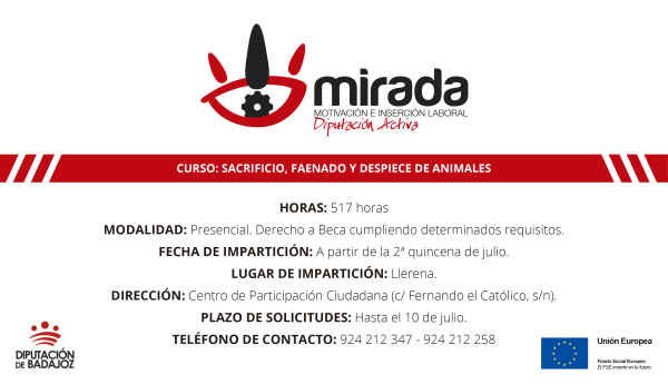 Imagen: Abierto plazo de presentación de solicitudes para el curso de sacrificio, faenado y despiece de anim...