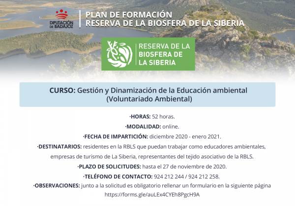 Imagen: Abierto plazo de solicitudes para un curso de Gestión y Educación ambiental