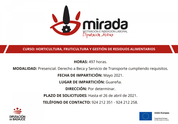 Imagen: Un curso de &quot;Horticultura, fruticultura y gestión de residuos alimentarios&quot; va a comenzar...