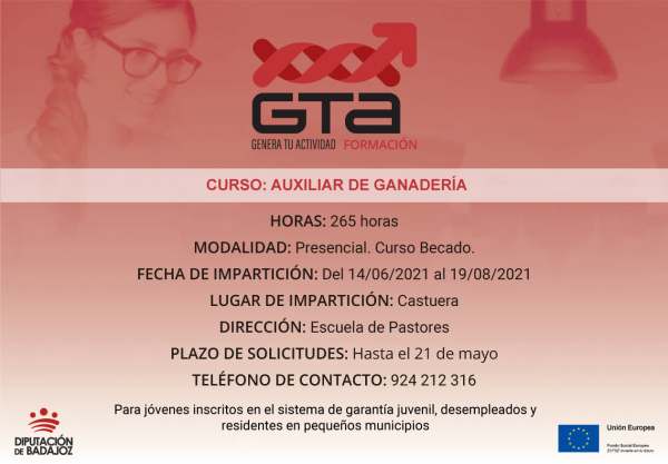 Imagen: Castuera va a acoger un curso de Auxiliar de ganadería impulsado por la Diputación de Badajoz