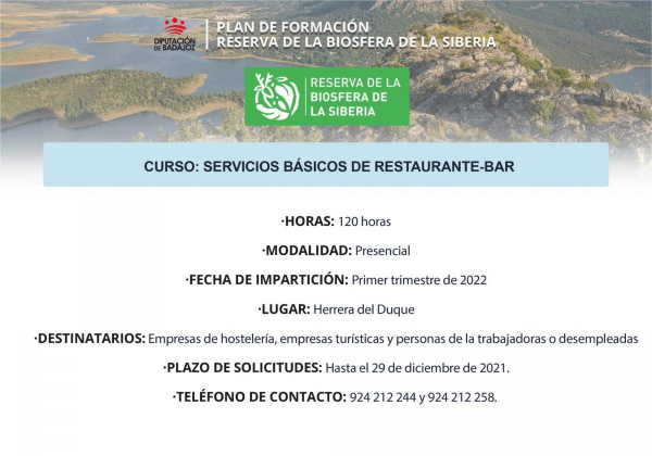 Imagen: Abierto plazo de solicitudes para el curso de  &apos;&apos;Servicios básicos de Restaurante-Bar&apos...