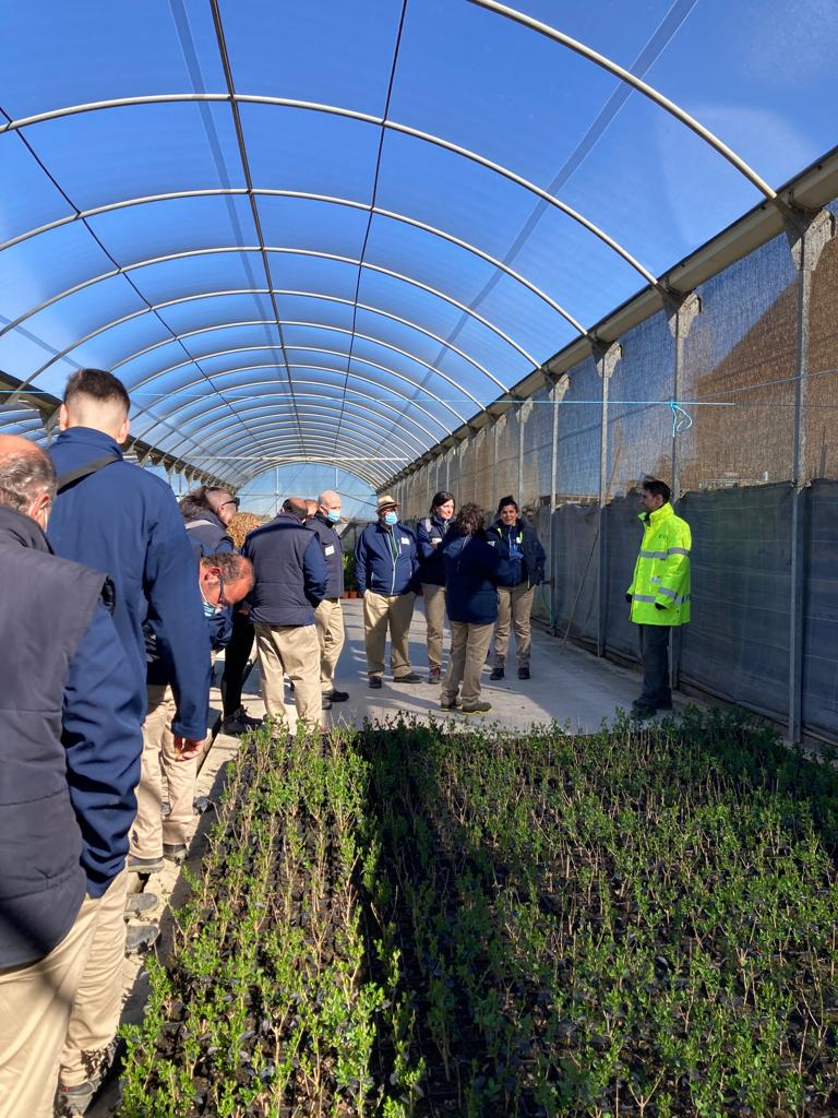 La escuela profesional &quot;Montijo te cuida V&quot; vista el Vivero Provincial de la Diputación de Badajoz