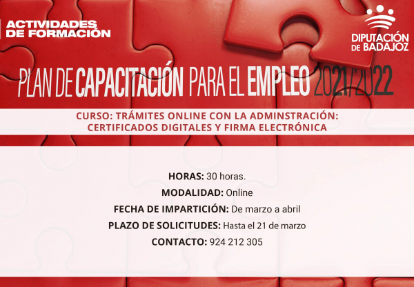 Imagen: La Diputación va a impulsar dos nuevas acciones formativas formativas online