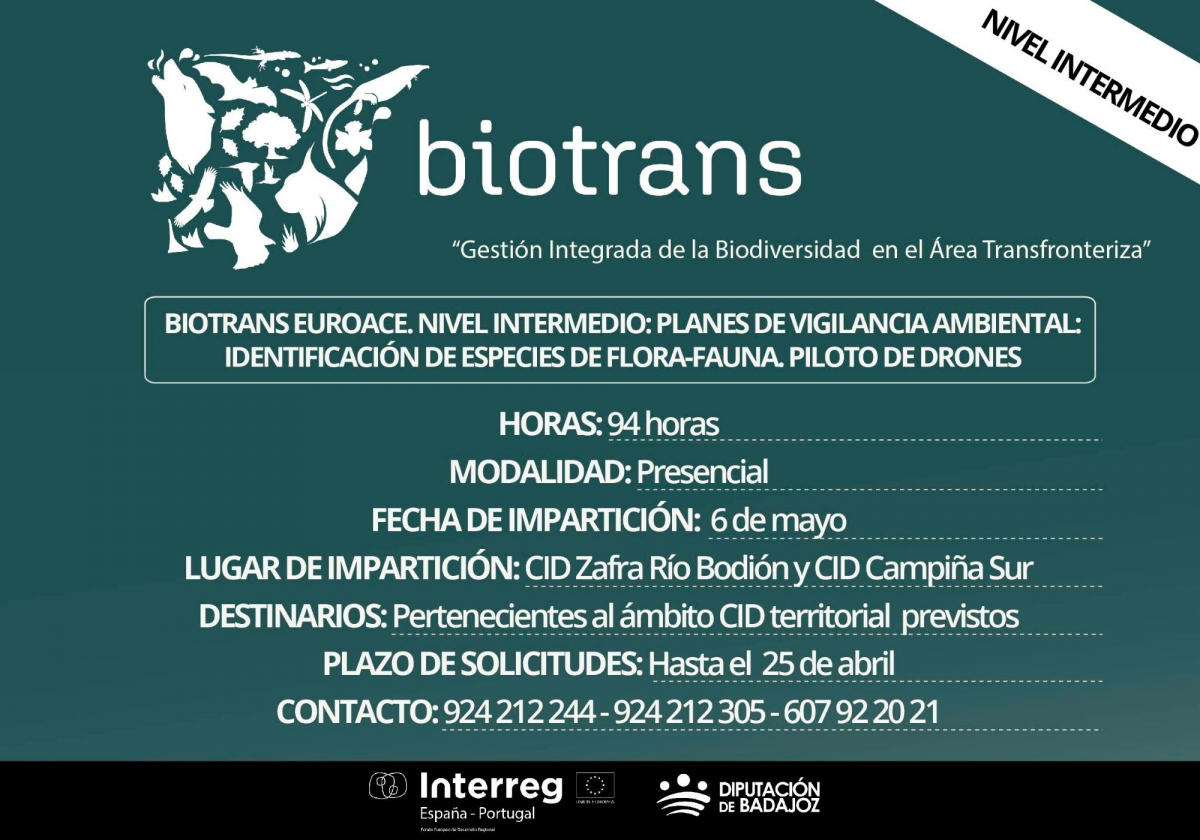 Abierto el plazo de solicitudes para la acción formativa en ‘’Planes de Vigilancia ambiental: Identificación de especies de flora-fauna. Piloto de drones ’’