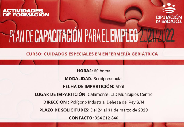 Imagen: Abierto el plazo de solicitudes para el curso en ’&apos;Cuidados especiales en enfermería geriátrica...