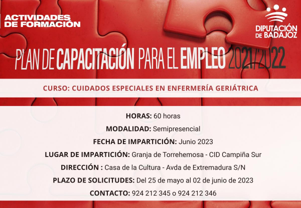 Imagen: En marcha la 2ª edición de la acción formativa ‘‘Cuidados especiales en enfermería geriátrica’’