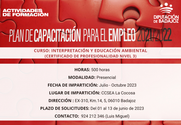 Imagen: Diputación de Badajoz impulsa una nueva acción formativa en ‘‘Interpretación y Educación Ambiental’’...