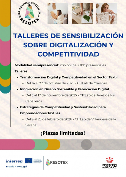 Imagen: La Diputación de Badajoz impulsa tres talleres gratuitos para modernizar y hacer más competitivo el...