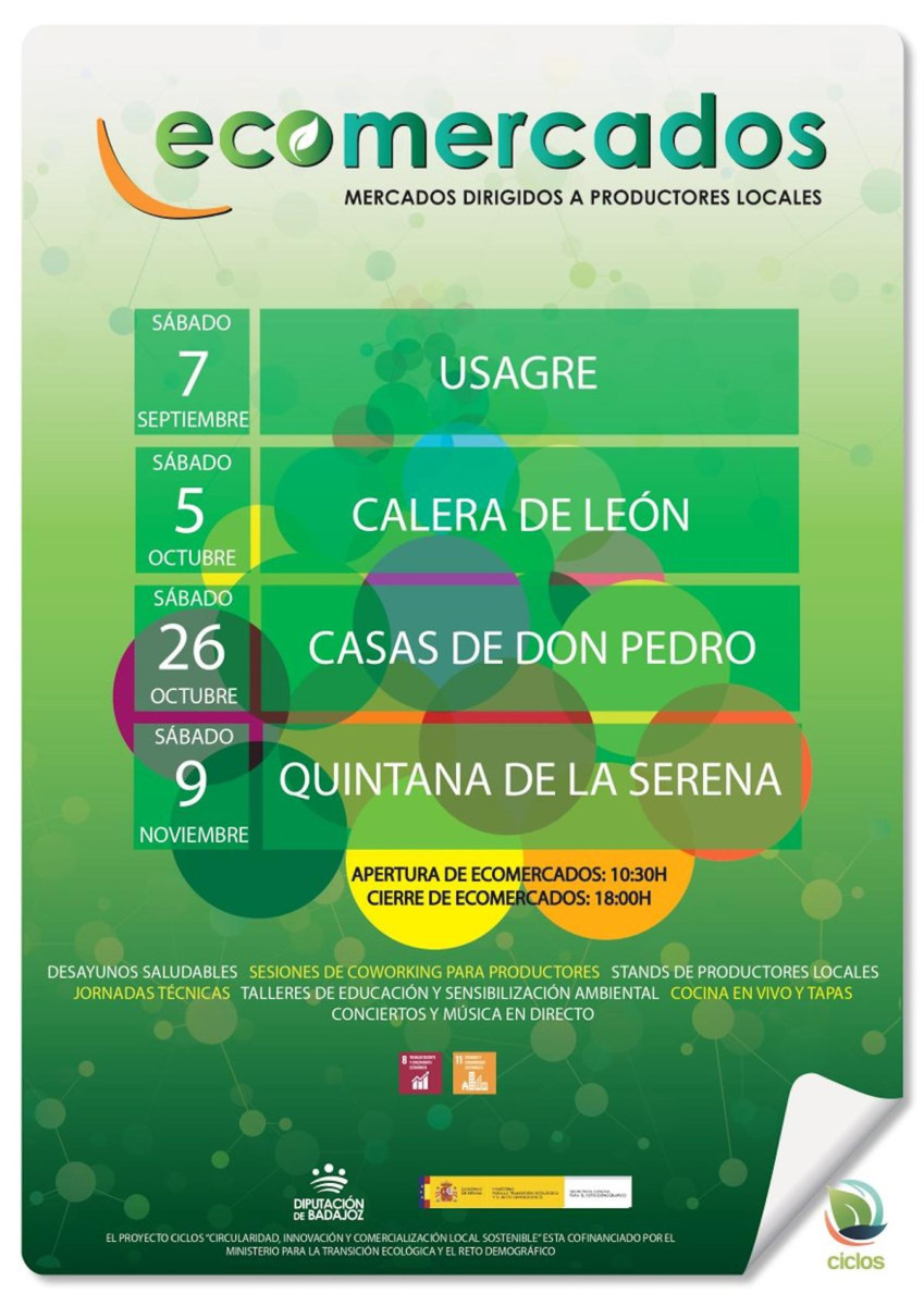 Diputación de Badajoz organiza cuatro Ecomercados en la provincia