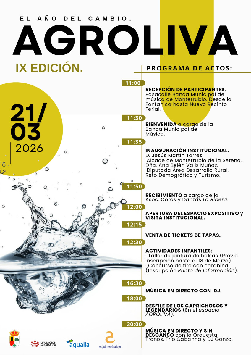 Monterrubio de la Serena celebra el “oro líquido” con la IX Feria Expositora Agroliva